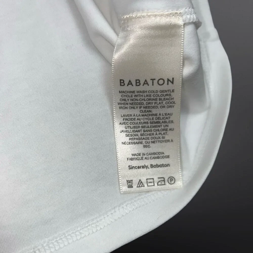 Babaton Shoulder Pad Core Off White Business Causal Tee T Shirt Size 2XS - Picture 6 of 6